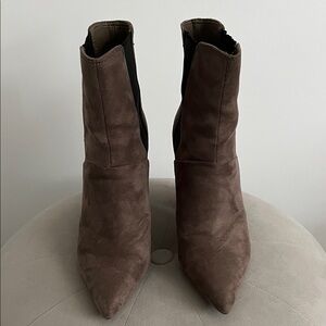 Guess Brown Suede Pointed Toe Ankle Booties